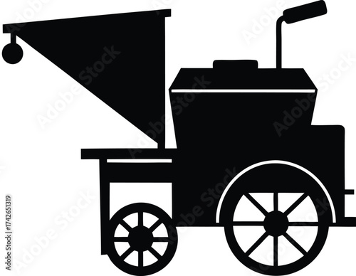 a threshing machine separating grains