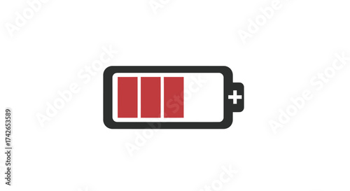 Battery Icon Showing Three-Quarters of Power Remaining.