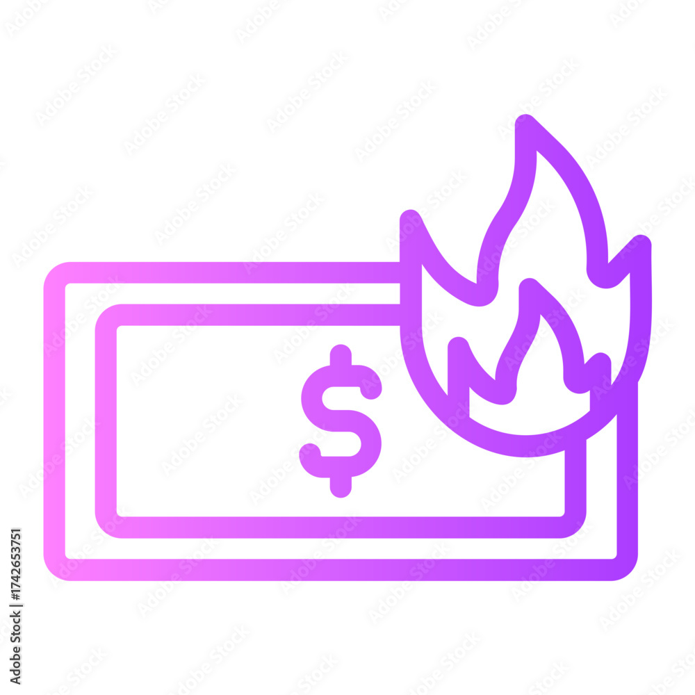 Obraz premium overspend gradient icon