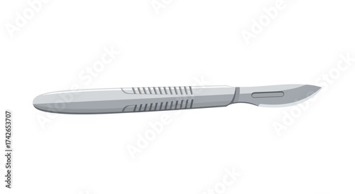 Surgical Scalpel with Metal Blade and Plastic Handle Medical Instrument.