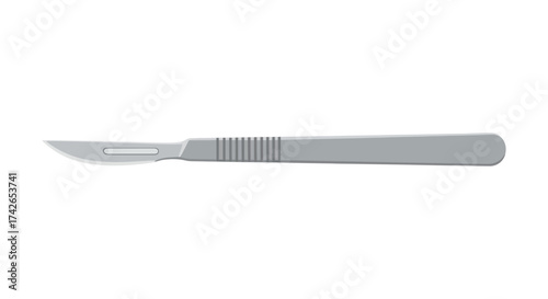 Surgical Scalpel with Sharp Metal Blade and Textured Handle.