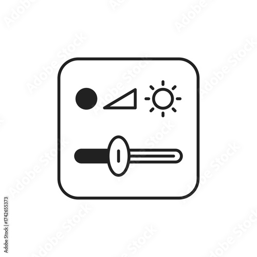 Brightness Slider Icon, Light Level Control Minimal Icon