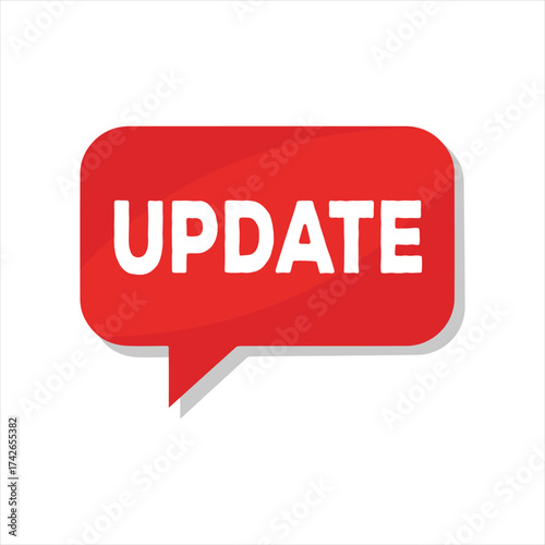 update notification icon red speech bubble vector illustration design element