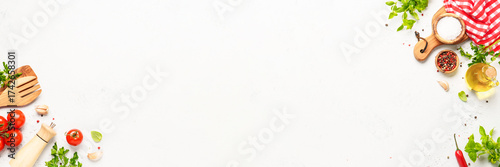 Healthy food background on white.