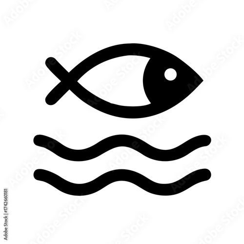 Vector art of fish in water