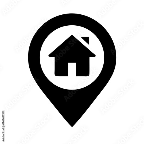 Vector art of home location pin icon