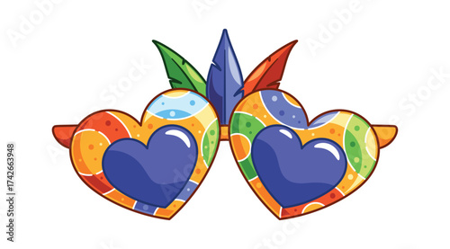 Heart shape goggles Purim mask