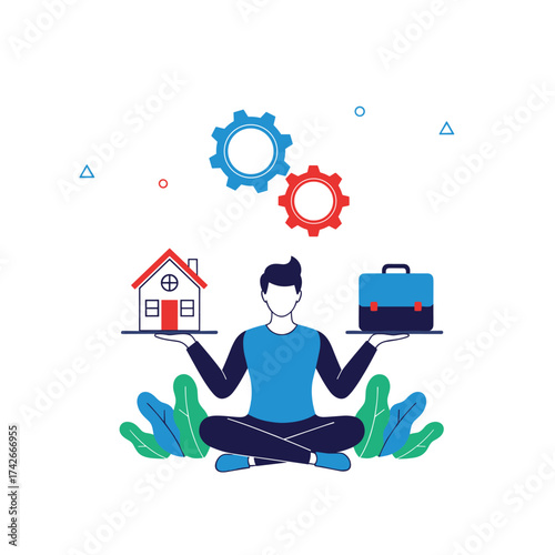 Achieving balance between work and home life by managing priorities.