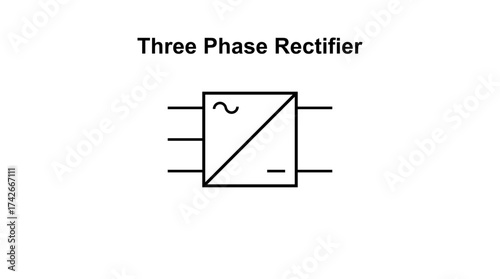 three phase rectifier diode symbol type electric circuit shematic  