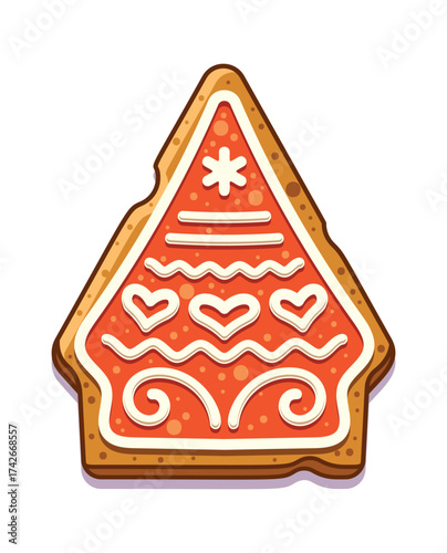 Gingerbread house red icing pattern