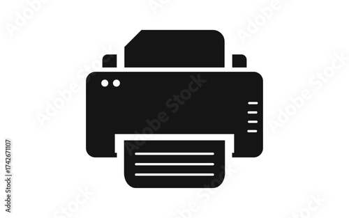 Printer icon silhouette simple flat vector symbol for print office technology equipment