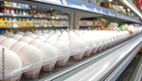 Supermarket eggs on display