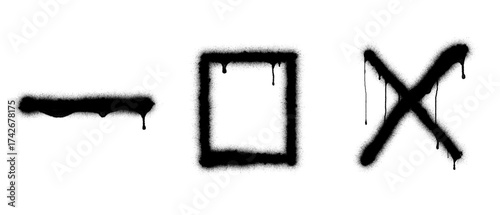 Browser close, maximize, minimize icons spray painted PNG 