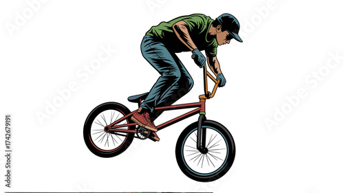 Cyclist riding a bicycle with a helmet in a cycling race for fitness