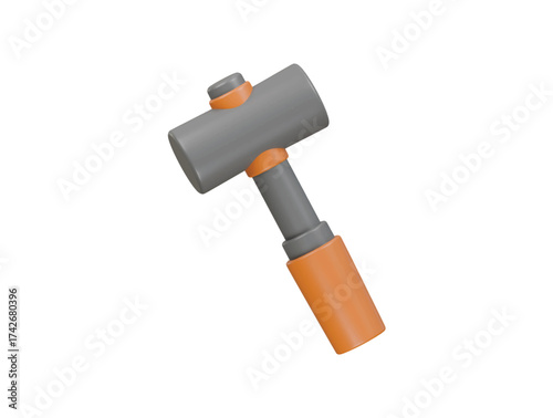 rubber hammer icon 3d illustration render