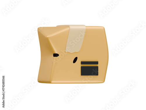 broken package icon 3d illustration render