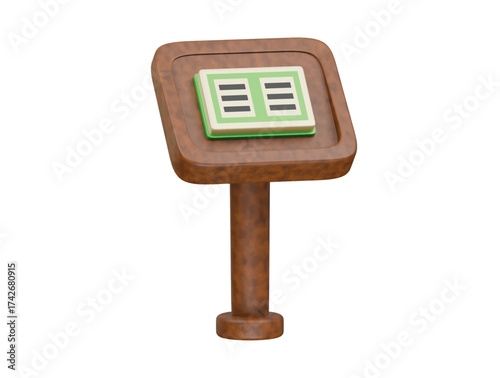 quran with stand icon 3d illustration render