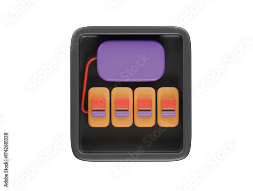 fuse box icon 3d illustration render