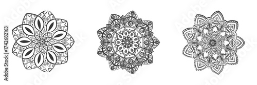 Ornamental luxury mandala pattern 3 in 1 design