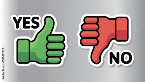 Approve and Disapprove Vector Icons: Thumbs Up and Down