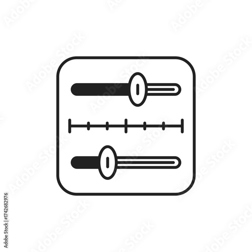 Dual Slider Icon, Two Handle Range Selector UI Graphic