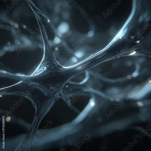 Abstract blue background with artistic light, flow, and liquid wave lines, a 3D concept design illustration