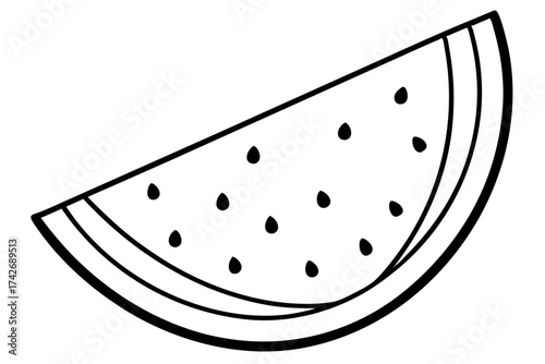 Watermelon Slice Doodle – Fun and Fresh Playful Line Art