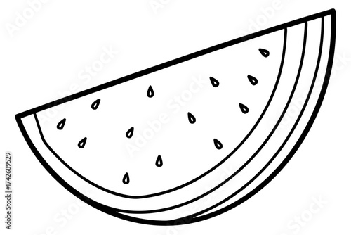 Watermelon Slice Doodle – Fun and Fresh Playful Line Art