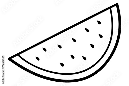 Watermelon Slice Doodle – Fun and Fresh Playful Line Art