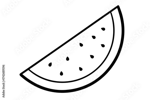 Watermelon Slice Doodle – Fun and Fresh Playful Line Art