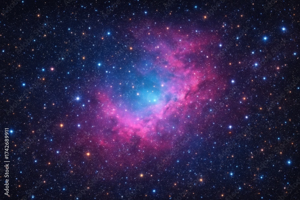 Fototapeta premium Latvia, Kandava, 2025-08-23, Latvijas kauss A cosmic tapestry of stars, nebulae, and galaxies in a vast expanse of space
