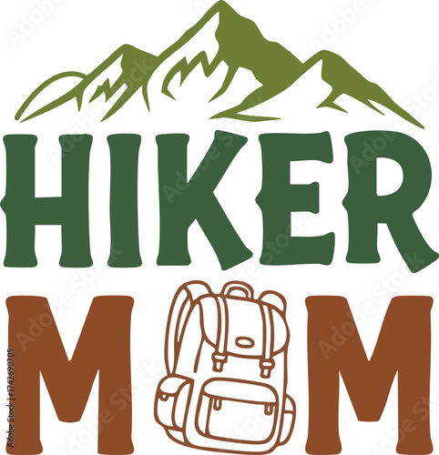 Hiker Mom Illustration