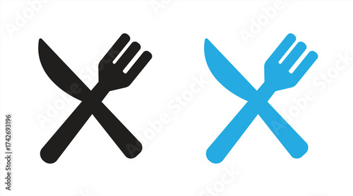 vector illustration of folk cutlery and knife icons