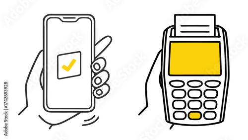 Mobile Payment and Credit Card Terminal Icon Set smartphone