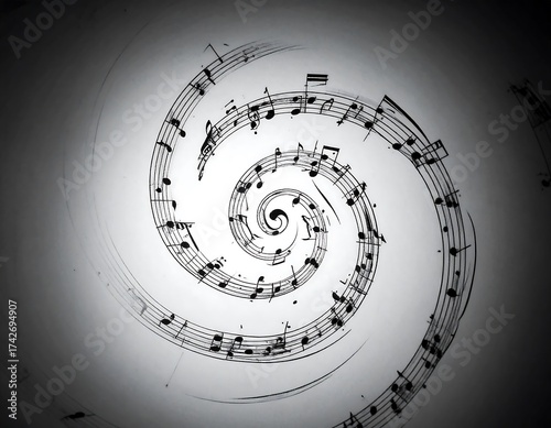 Spiral music notes