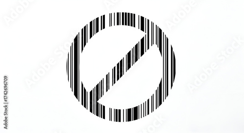 Barcode Restriction Symbol: A Modern Abstract Concept of Prohibition and Denial
