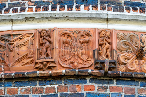 View of the old architecture of Lübeck, Germany.