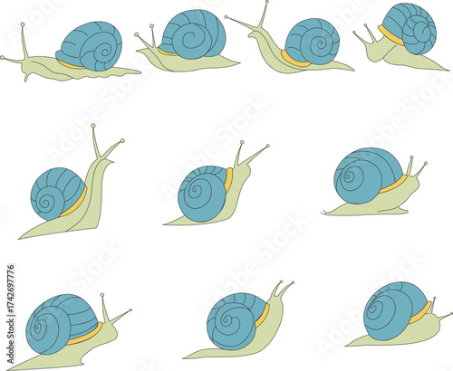 Happy Snail Character — Bright Colorful Vector Illustration for Kids Art