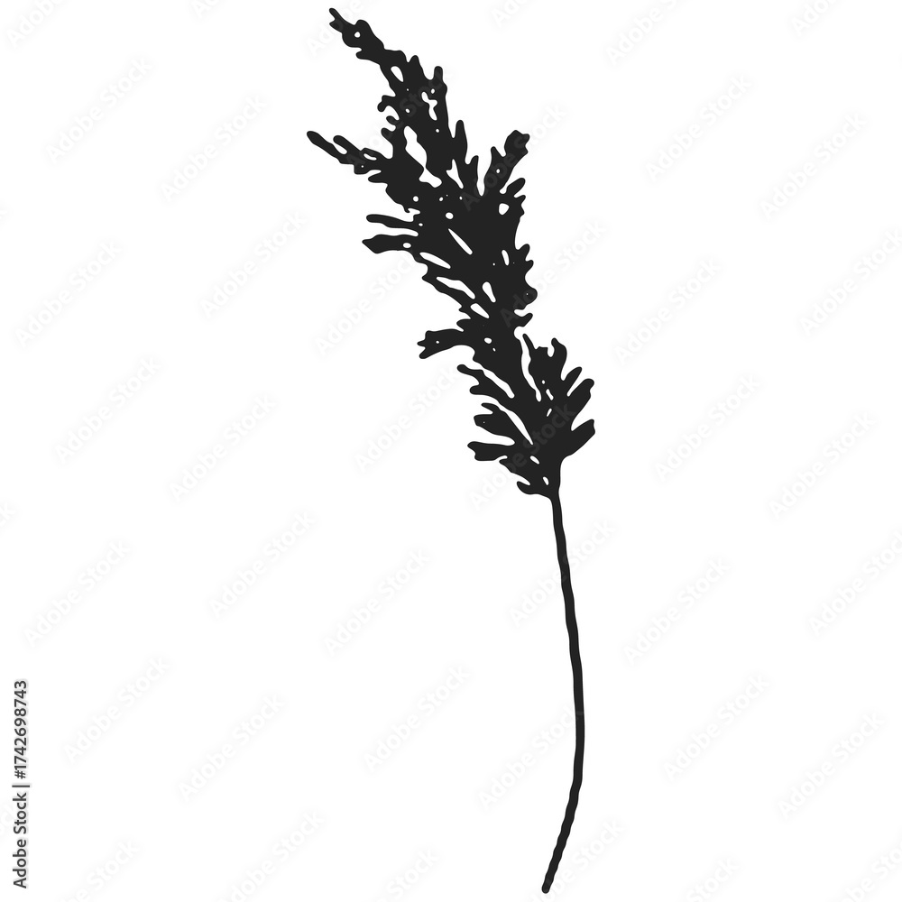 Fototapeta premium Bushes and grass landscape with natural green foliage and wild plants.