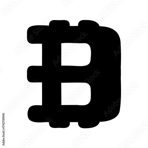 Black Bitcoin Symbol Illustration on White Background for Cryptocurrency Projects