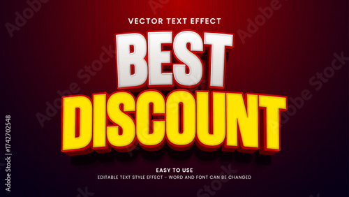 best discount editable text effect 3d text vector