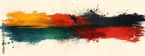 Colorful watercolor paint splashes artwork.