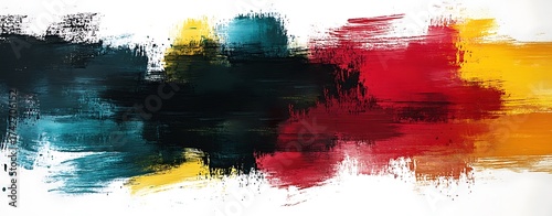 Colorful watercolor paint splashes artwork.