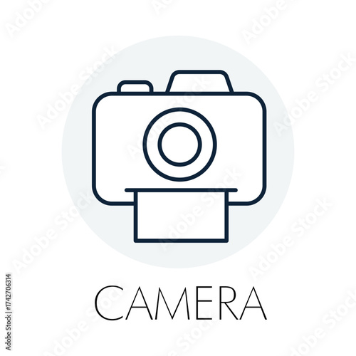 Photo Camera Outline - Bridal Pictures - Digital Imaging - Outline Vector - Celebration Snapshot