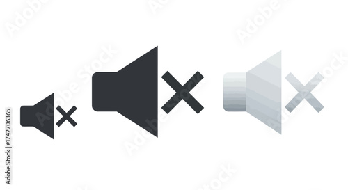 Muted speaker icons in modern minimalist style