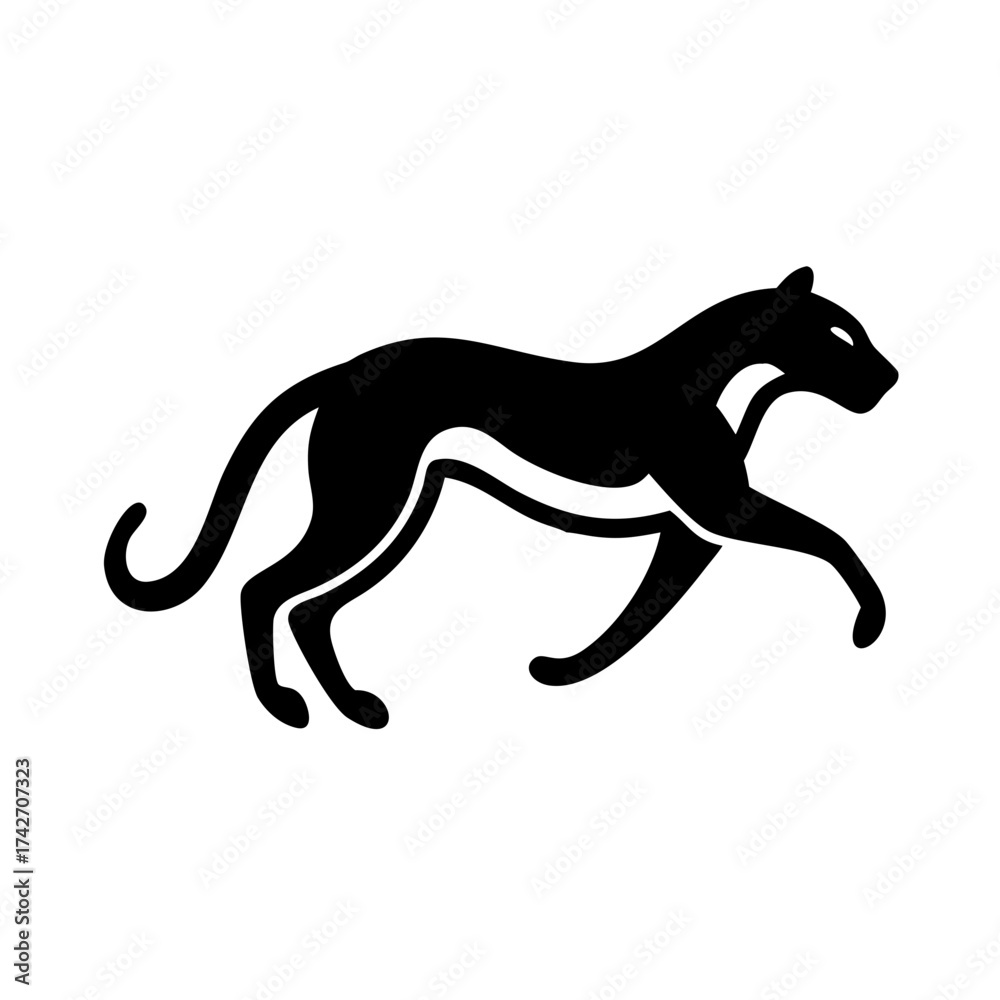 Obraz premium Running Cheetah Icon - Big Cat Speed Vector