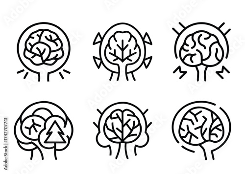Conceptual Illustrations of Human Brain Functionality, Intelligence, and Mental Processes