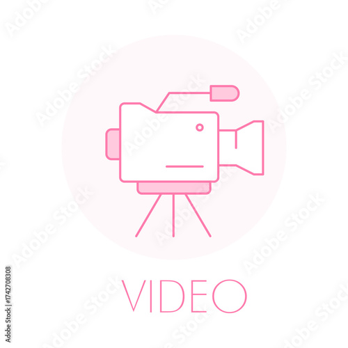 Wedding Video Icon - Camera Recorder - Filming Event - Memories Capture - Anniversary Footage