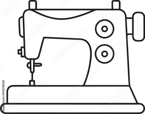 sewing machine outline vector illustration line art