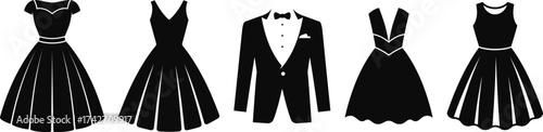 Formal Dress and Suit Icon Set